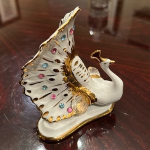 Porcelain Swarovski Peacock